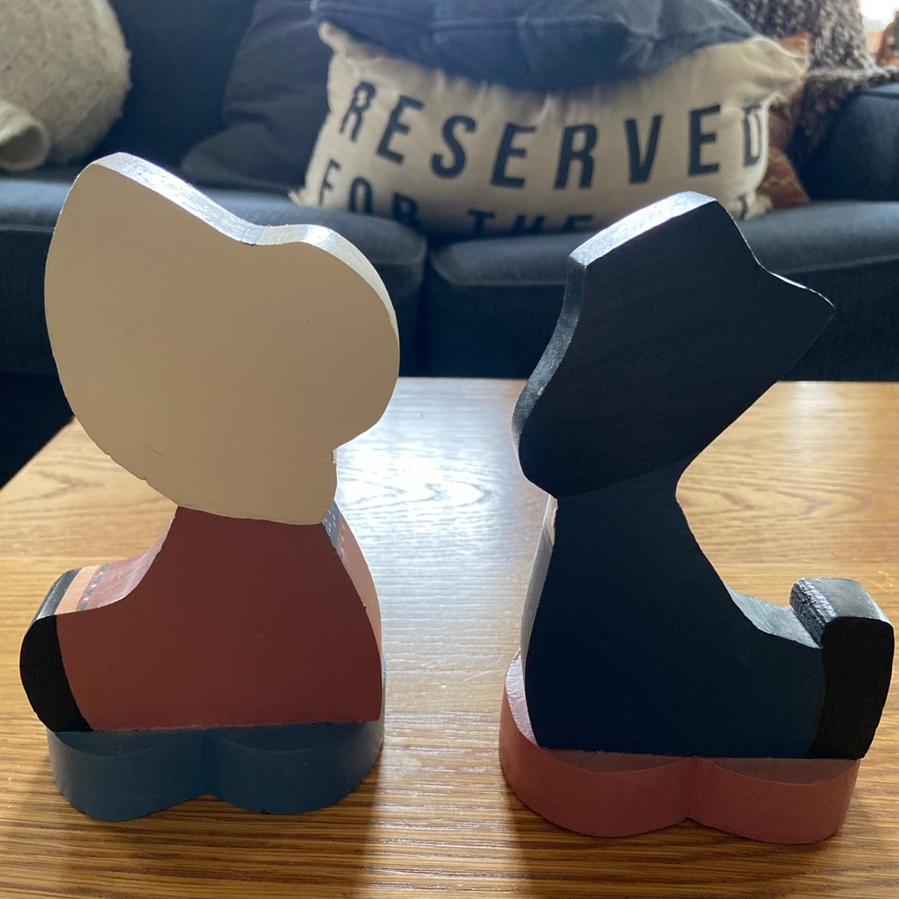 1988 Sunbonnet Sue Painted Wood Book Ends - Picture 4 of 7